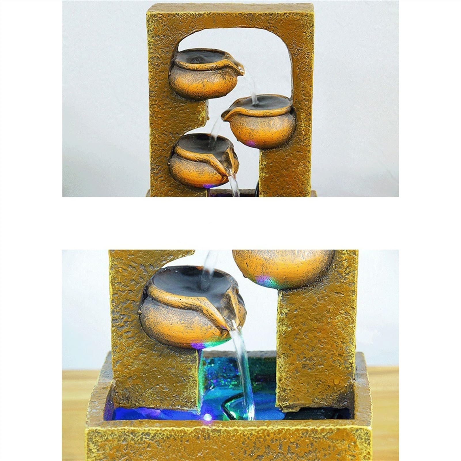 Fontaine d’Intérieur Cascade Ornements de bureau simples Ouverture de la fontaine à eau courante de pendaison de crémaillère Meubles for améliorer les ornements décoratifs Feng Shui Zen pour Méditatio