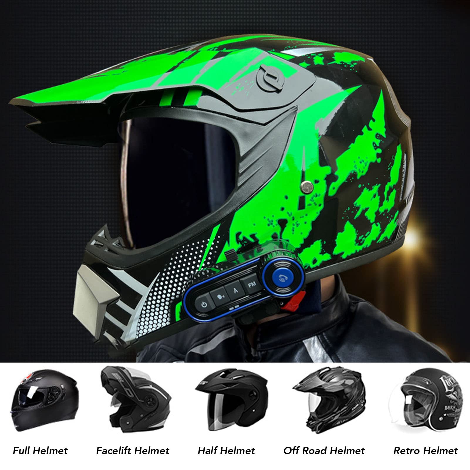 Gavigain Bluetooth 5.3 Helmet Headset, Dual Phone Connection, Waterproof FM Radio, Universal Compatibility for Cycling and Motorcycle Riders : Electronics