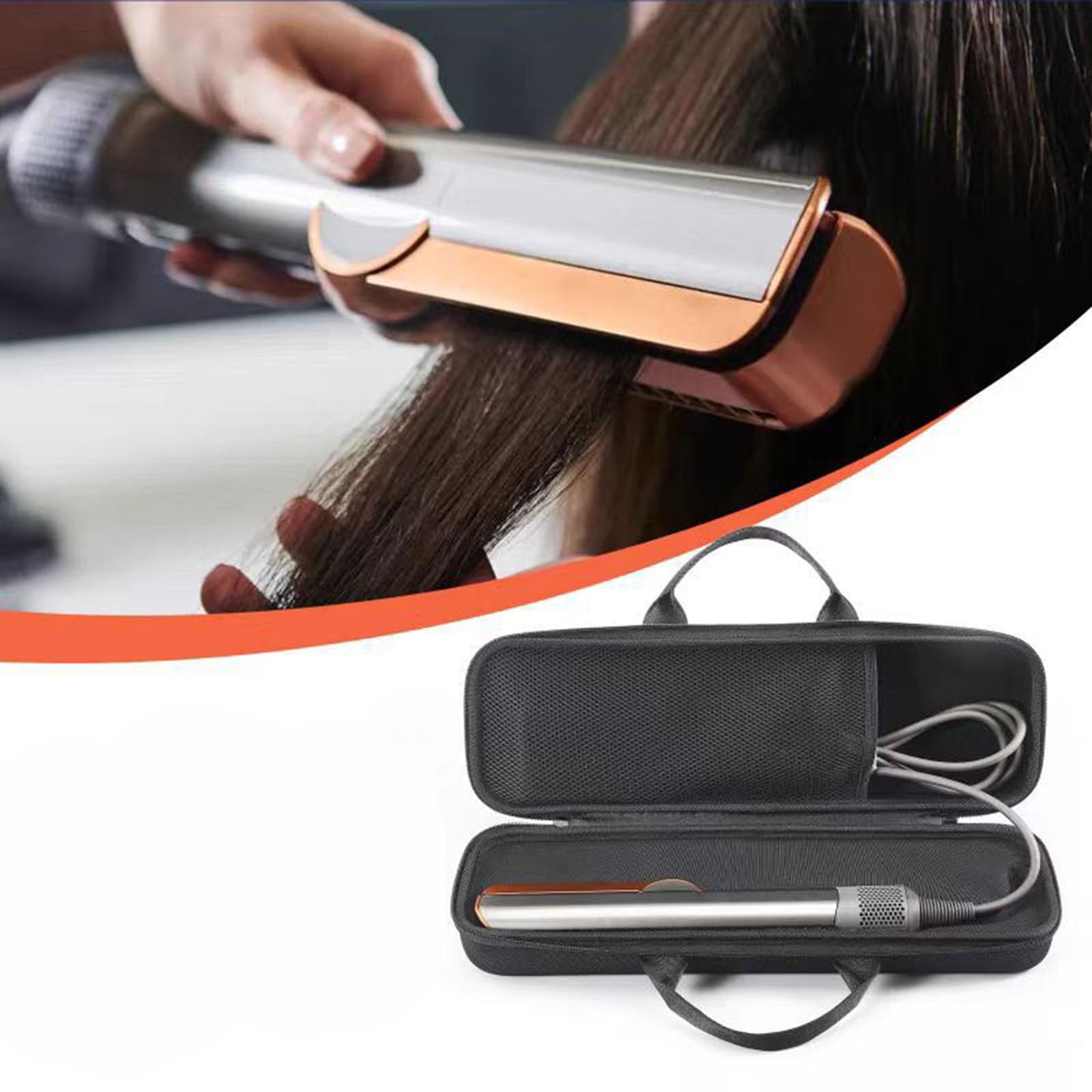 Custodia Rigida in EVA per Piastra e Piastra per Capelli, Antiurto Custodia da Viaggio per A-i-rstrait HT01 (nero)