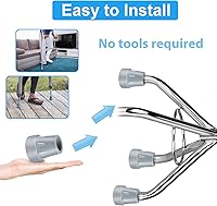 Vista 4 de Puntas de muletas, paquete de 4 puntas de goma resistentes de 7/8 pulgadas, puntas de caña de goma de repuesto para bastones de caminar, bastones