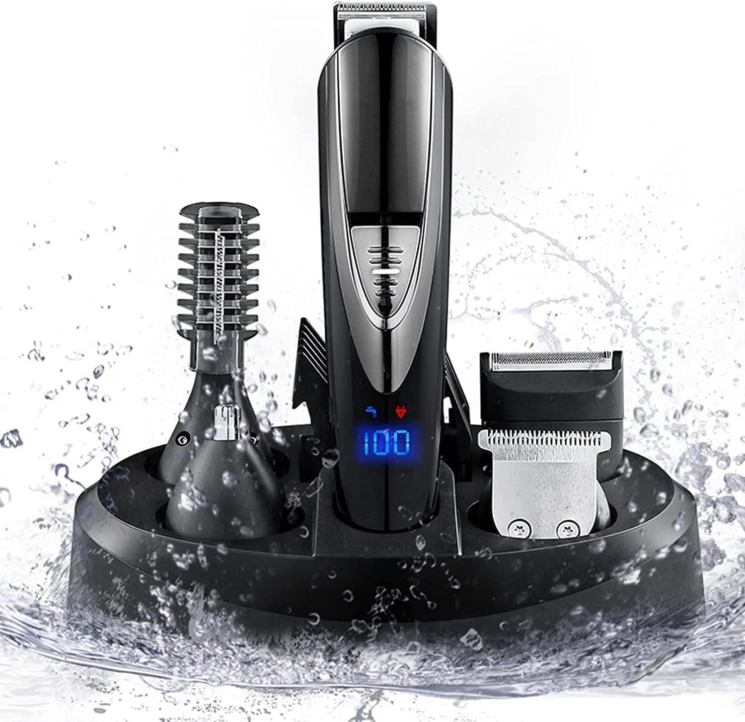 Hair Clippers Professional Hair Cutting Kits 5-in-1Multifunctional Beard Stubble Trimmer with Charging Base Universal Washable Nose Hair and