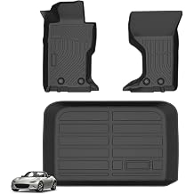 Floor Mats for Mazda MX-5 Miata 2016-2025, MX-5 Miata Floor Mats, TPE Non-Slip Waterproof Summer Winter, Front & Cargo Mats