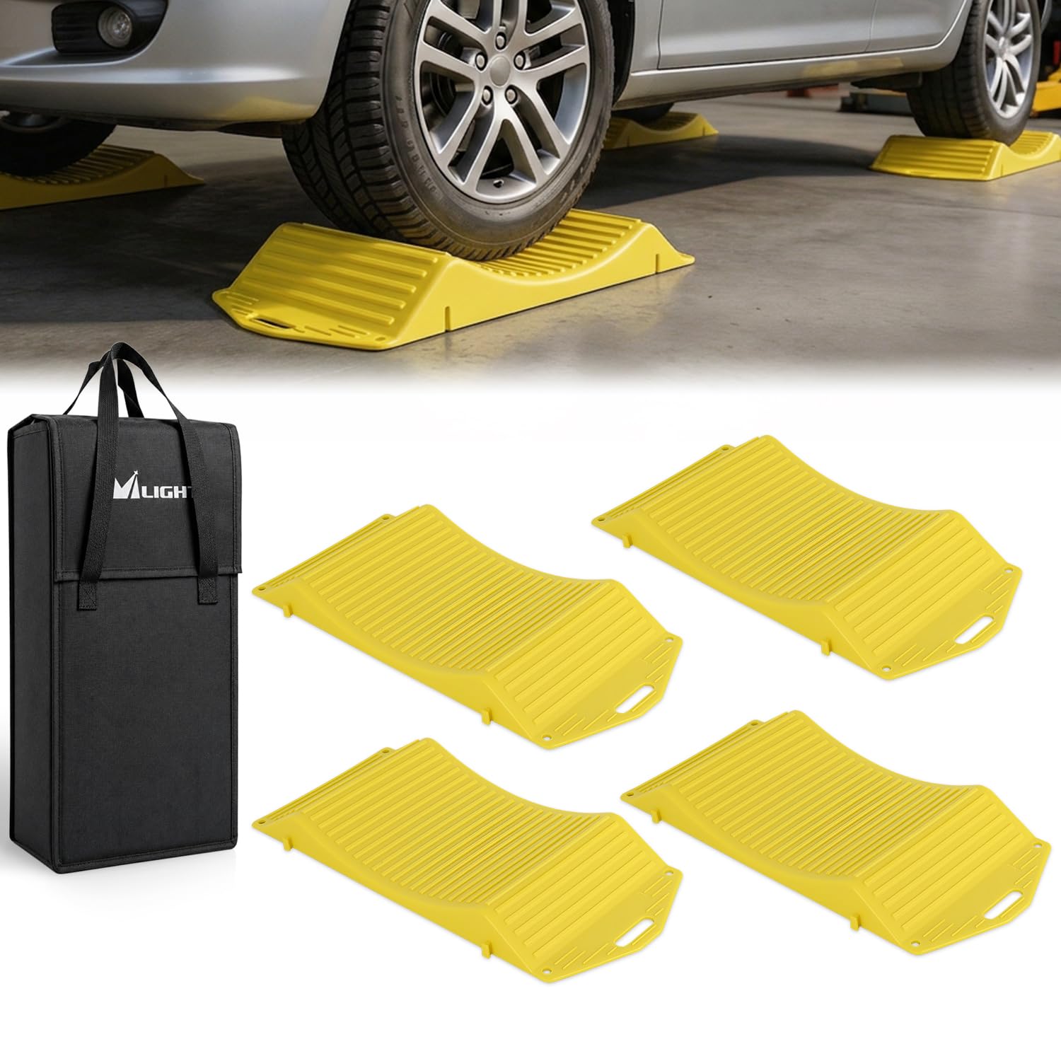 Nilight Tire Saver Ramps, 17.3" RV Car Flat Spot Prevention Storage Pads, 4-Pack