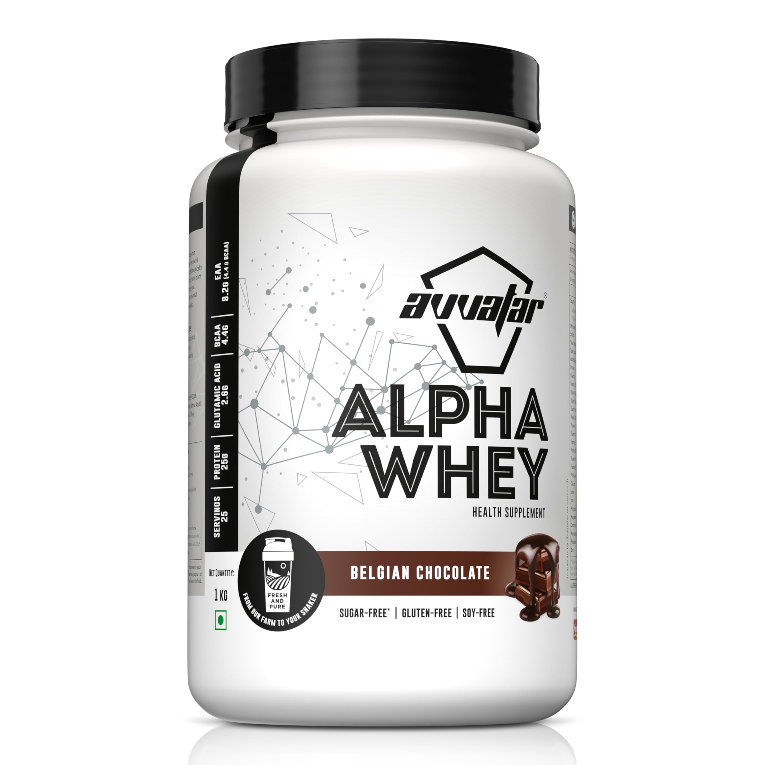 avvatar ALPHA WHEY PROTEIN | 2Kg | Belgian Chocolate Flavour | 25g Protein | 50 Servings — Amazon image 15