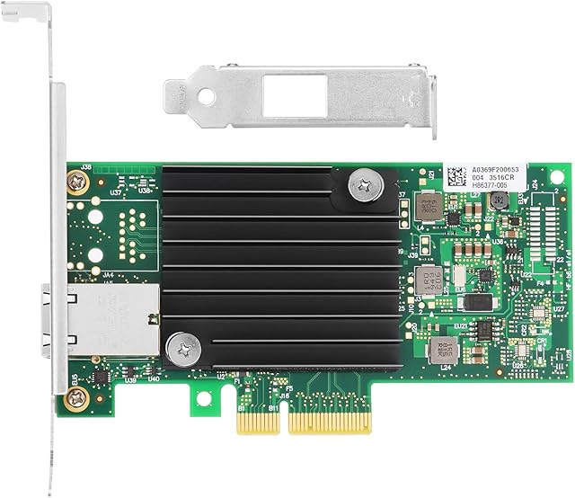 Euqvos for Intel X550-T1 10GbE NIC Network Card ELX550AT Controller Single RJ45 Port PCIe 3.0 x4 Support Windows Server, Windows 7/8/10, Linux