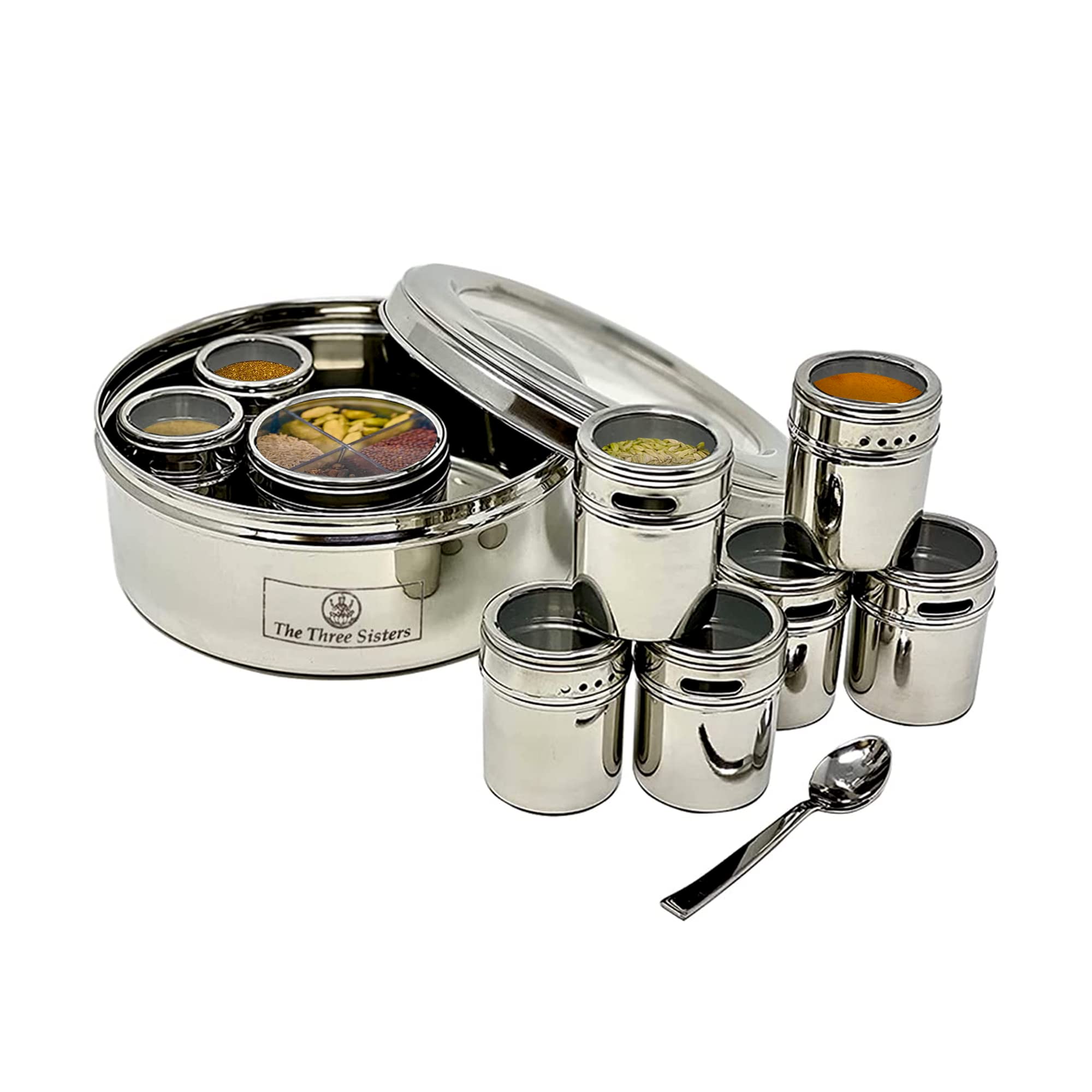 Buy The Three Sisters India Hand Crafted Stainless Steel Masala Dabba