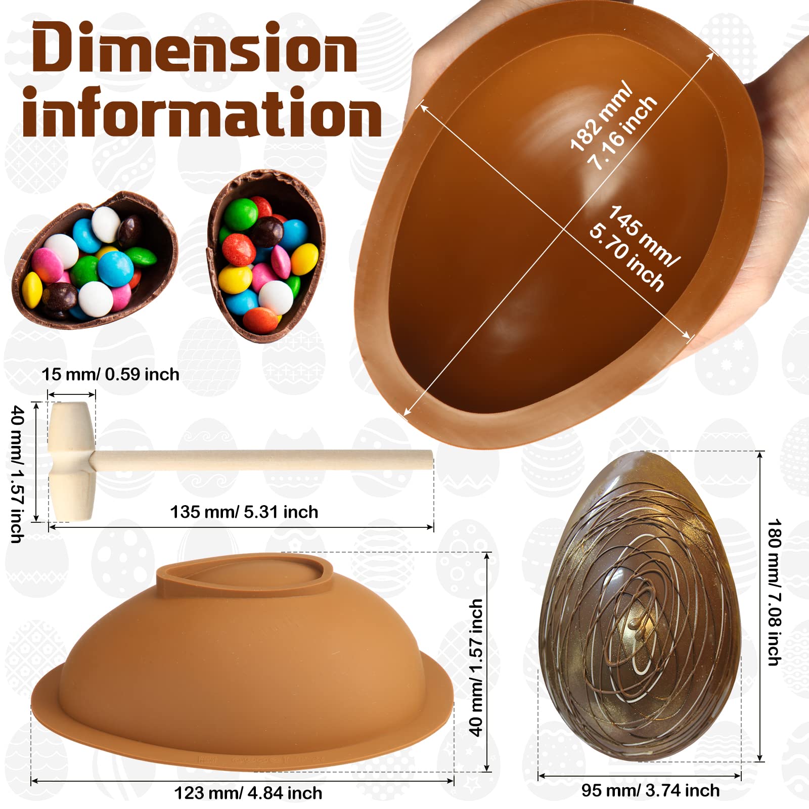 Amazon.co.jp: 3個 3D イースターエッグ シリコン型 チョコレート用