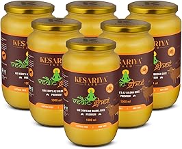 Vedic Ghee Premium A2 Gir Cow Cultured Desi Ghee from Kesariya Farm | Vedic Bilona Two Way Churned | Indian Gir Cow Ghee, Pure A2 Ghee, Natural & Healthy, Non-GMO | Lab Certified (6 Liters)