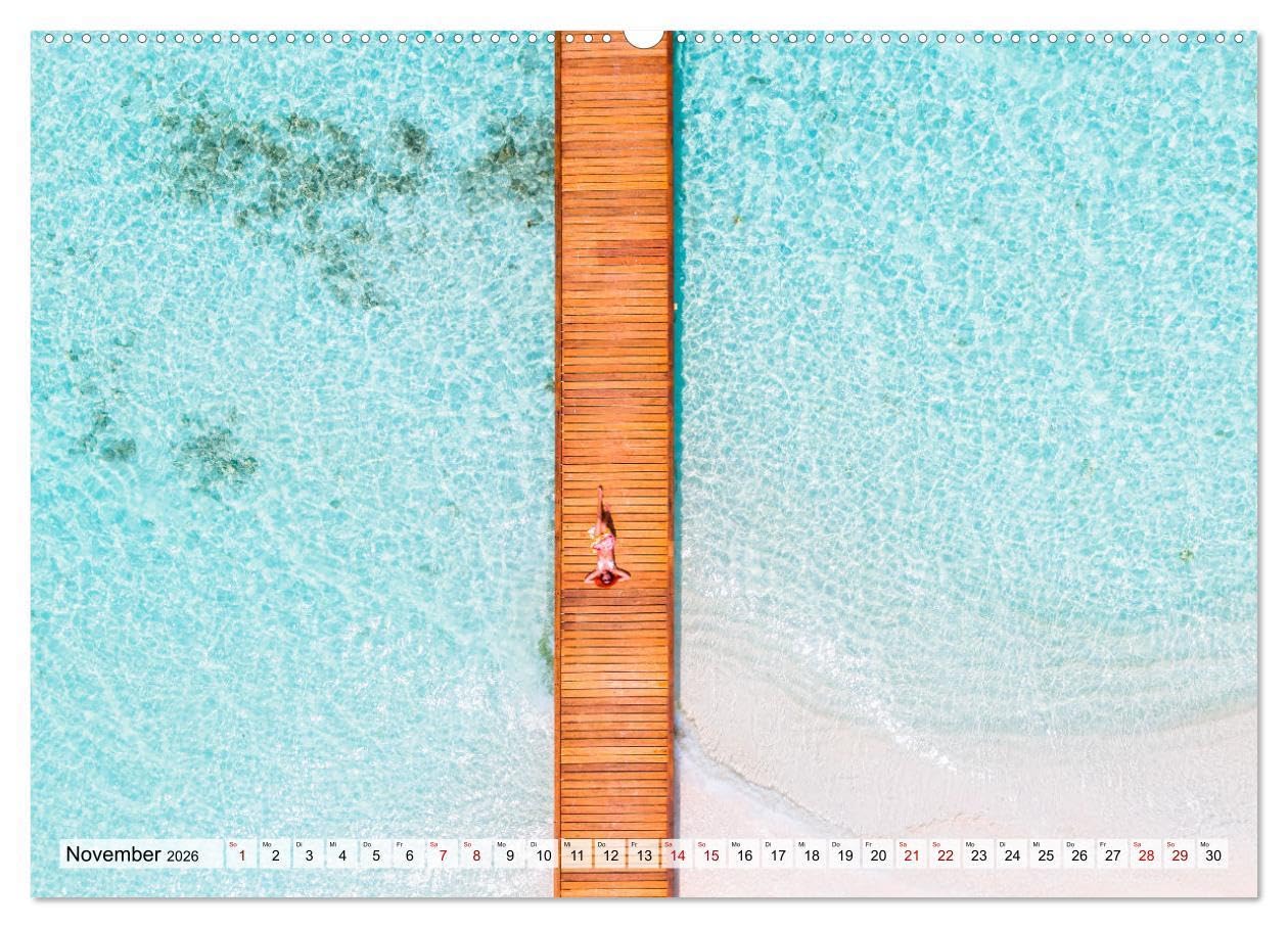 Malediven - Reise in ein Naturparadies (Wandkalender 2026 DIN A2 quer), CALVENDO Monatskalender: Wunderschöne Inseln der Malediven (CALVENDO Natur)