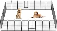 Vista 13 de Corralito portátil para perros, valla de ejercicio de metal resistente para mascotas, corral para interiores y exteriores, corral para mascotas