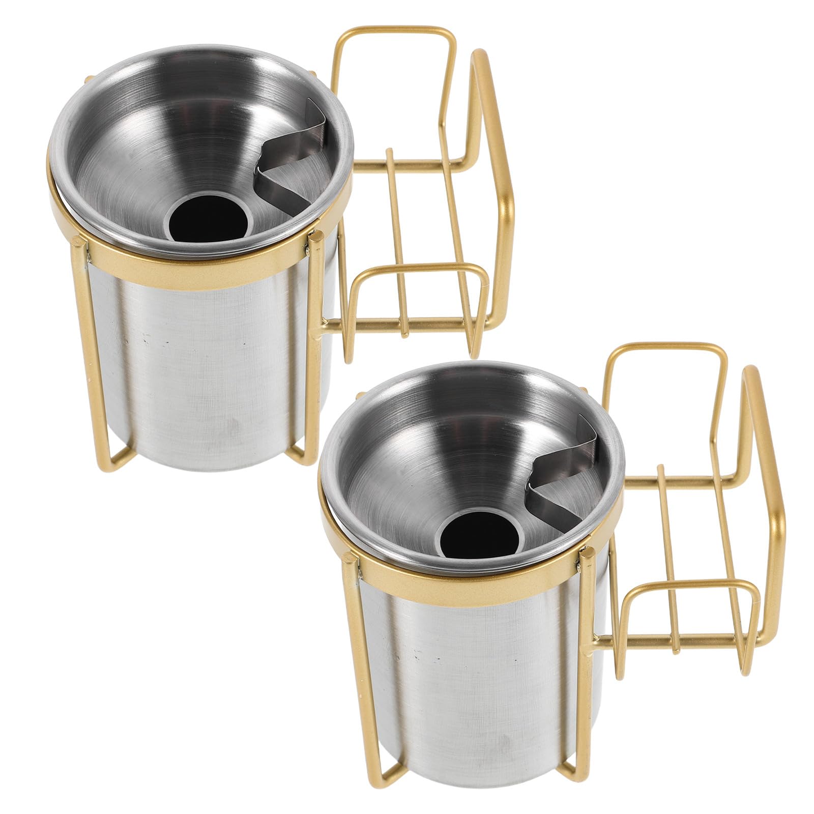 Cendrier mural POPETPOP en acier inoxydable argenté pour bars et restaurants x2