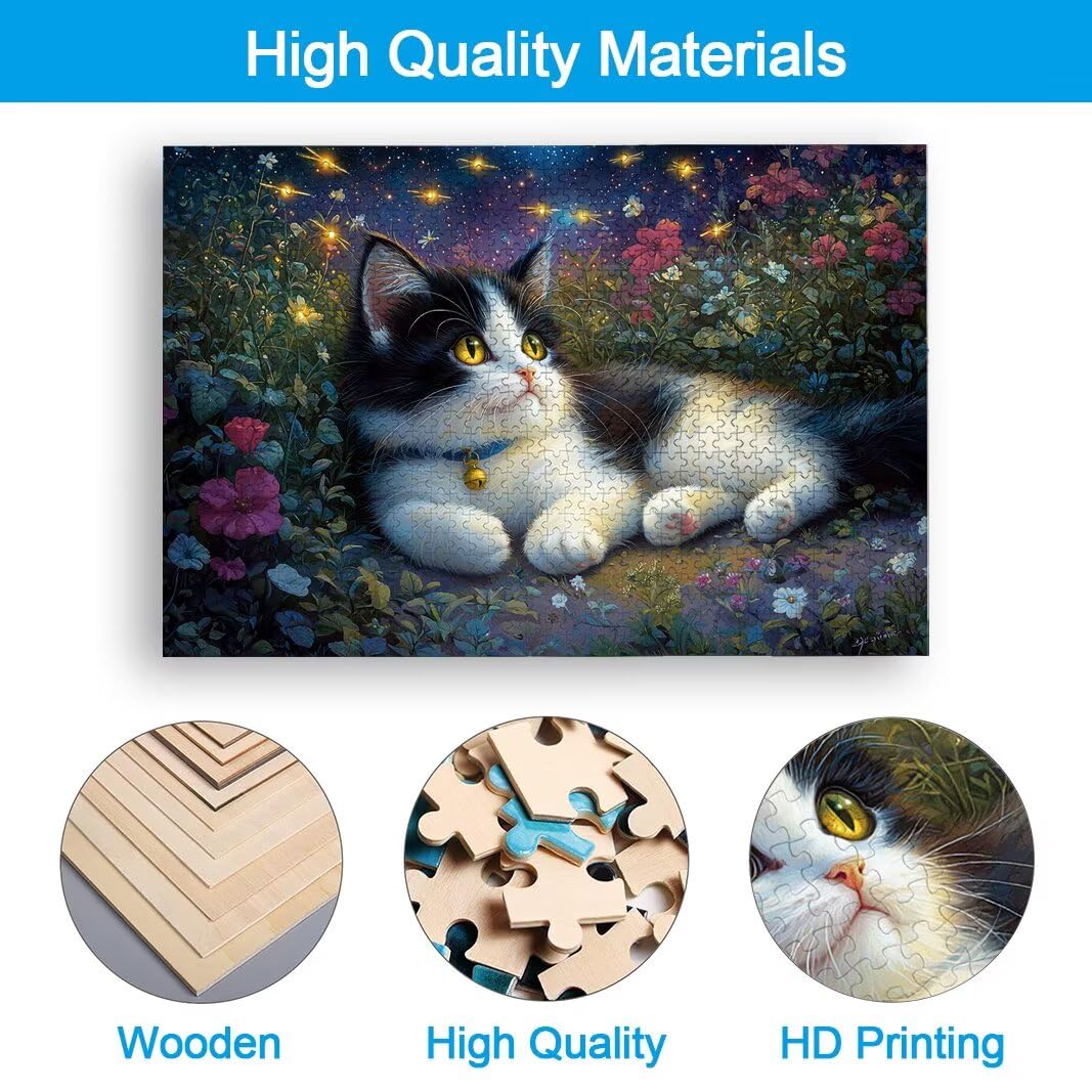 Puzzle 2000 Piezas, Puzzle Gato de Madera para Adultos, Regalos -2572