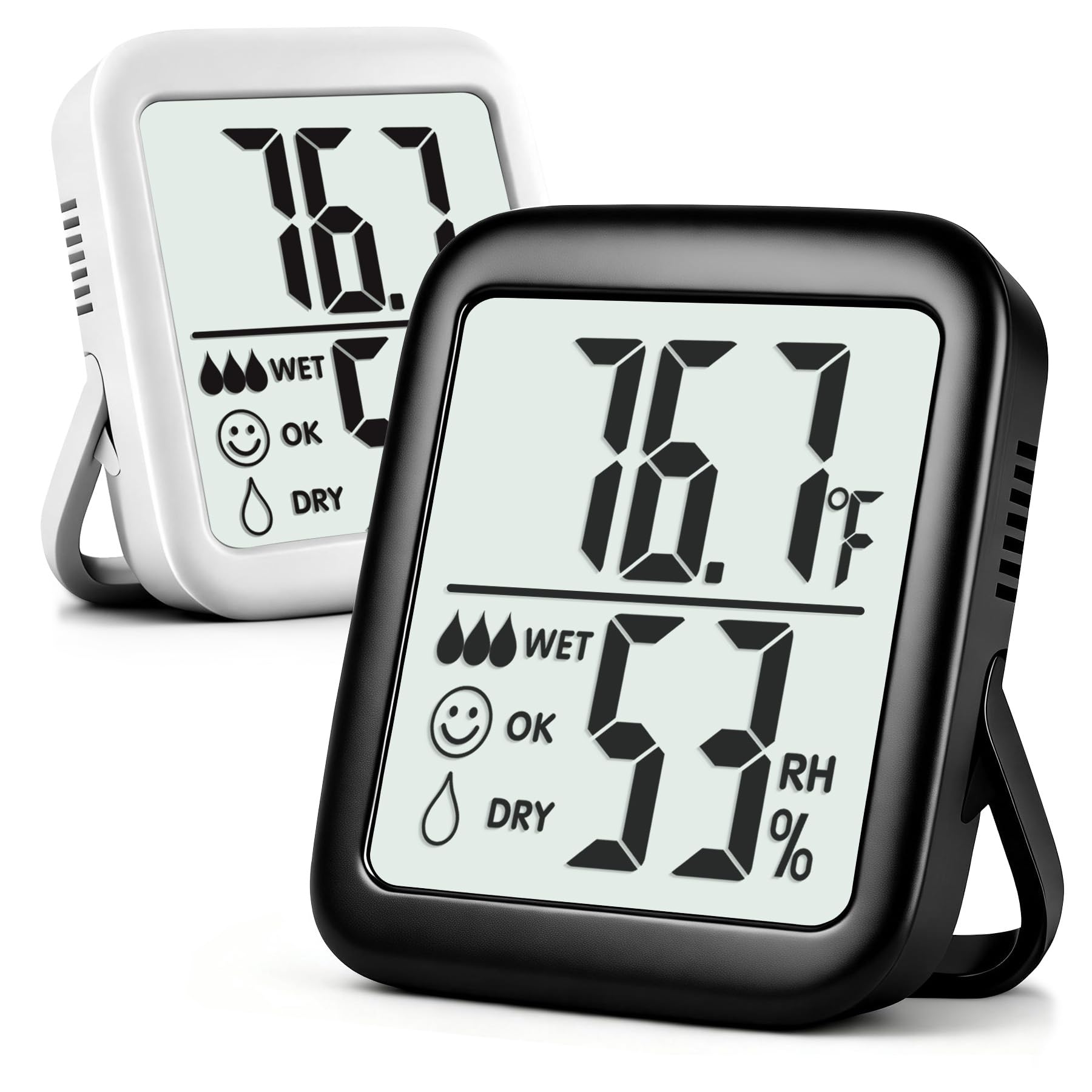 Antonki Room Thermometer for Home, 2 Pack Digital Temperature and Humidity Monitors, Indoor Hygrometer Sensor, Humidity Gauge, Humidity Meter for Baby Room, Terrarium, Incubator, Greenhouse