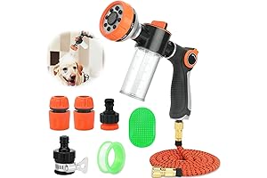 Pup Jet Dog Wash Hose Nozzle with Built-in Soap Dispenser for Effortless Pet Bathing