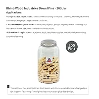 Vista 111 de 3/8" x 2" - Paquete de 500 pasadores de madera - Secados al horno, estriados y biselados (3/8" x 2", 500 unidades)