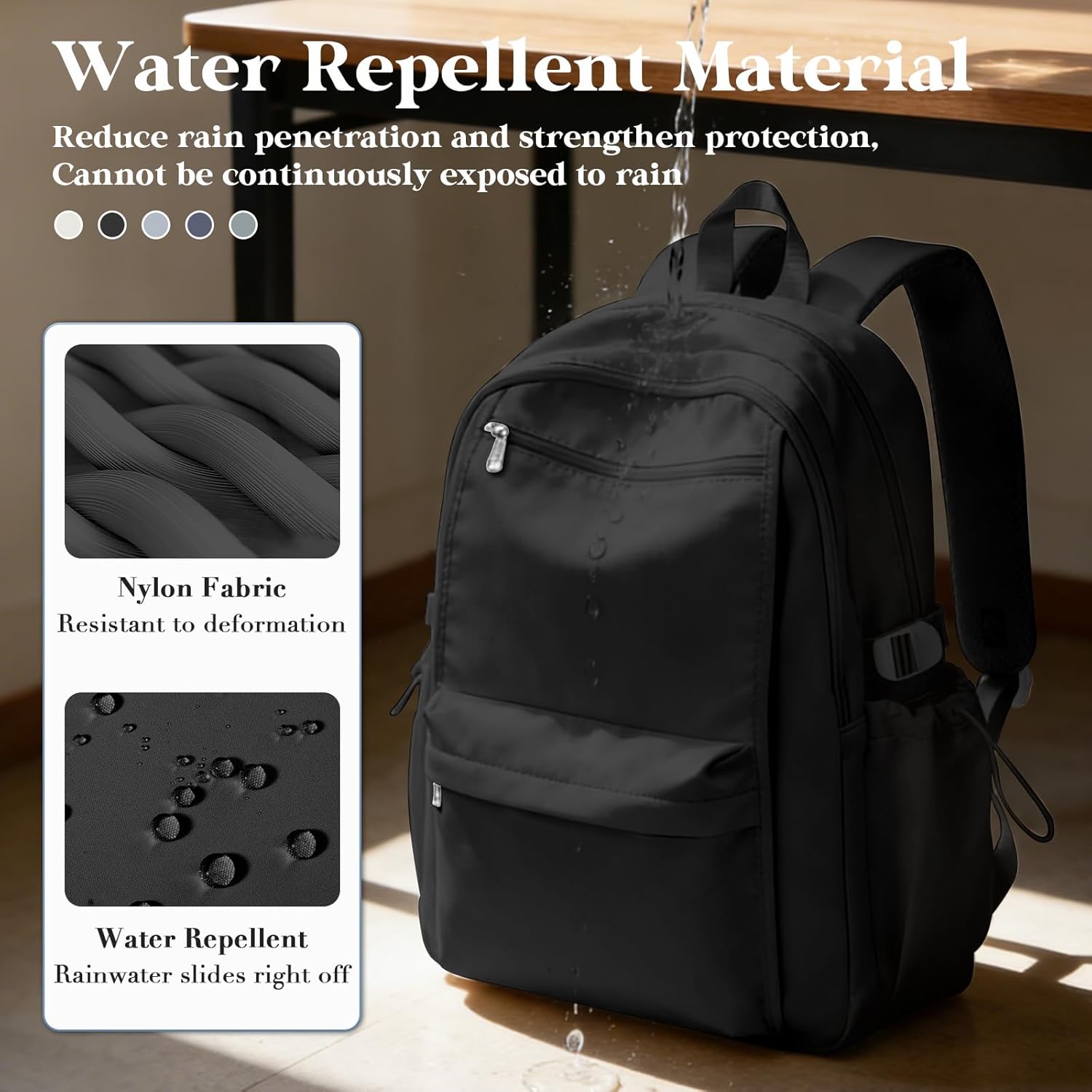Simple Black School Backpack For Women,Lightweight College Backpack,High School Bag For Teens Boys Girls,Casual daypack Small Travel Backpacks Men Bookbag