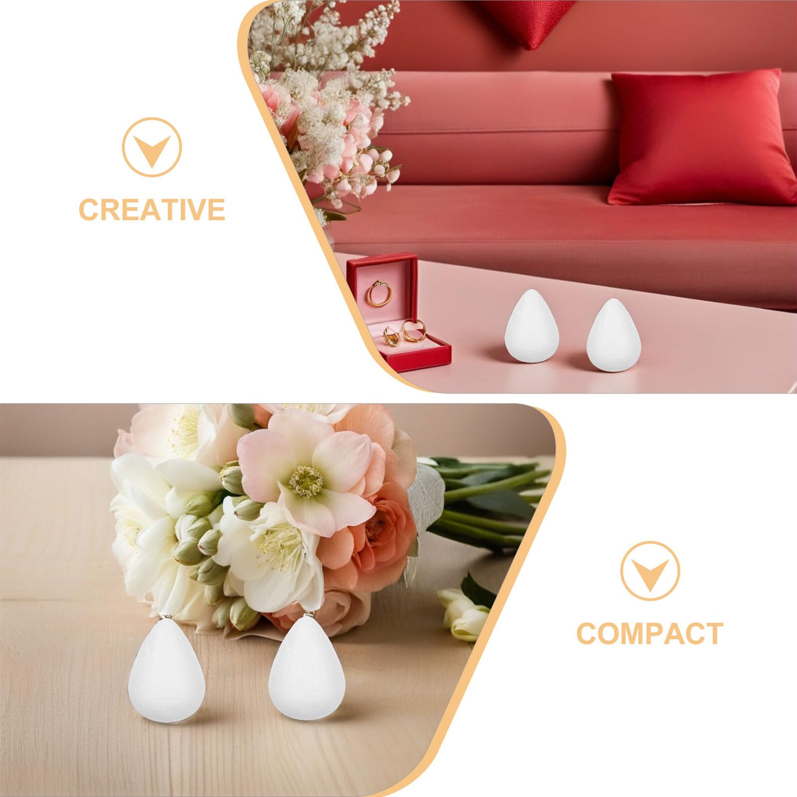 Cabilock 50 Boccioli di Rosa Bianca in Schiuma Artigianale per Decorazioni Fai da Te Matrimonio Feste Materiali Creativi Polistirolo Resistente per Composizioni Floreali e Addobbi Nuziali