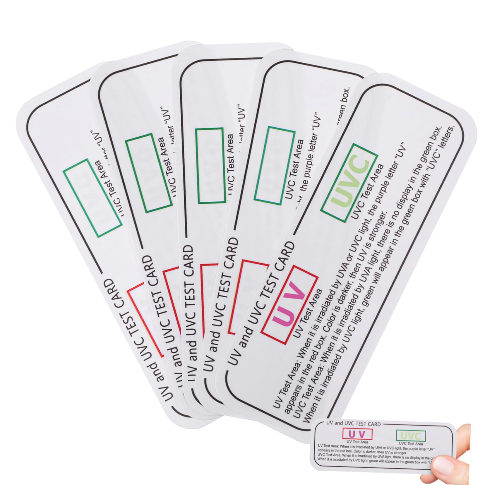 Holibanna 5 pezzi Schede Indicatore Uvc Test UV Strisce Compatte e Portatili per Monitoraggio e Intensità Luce UV