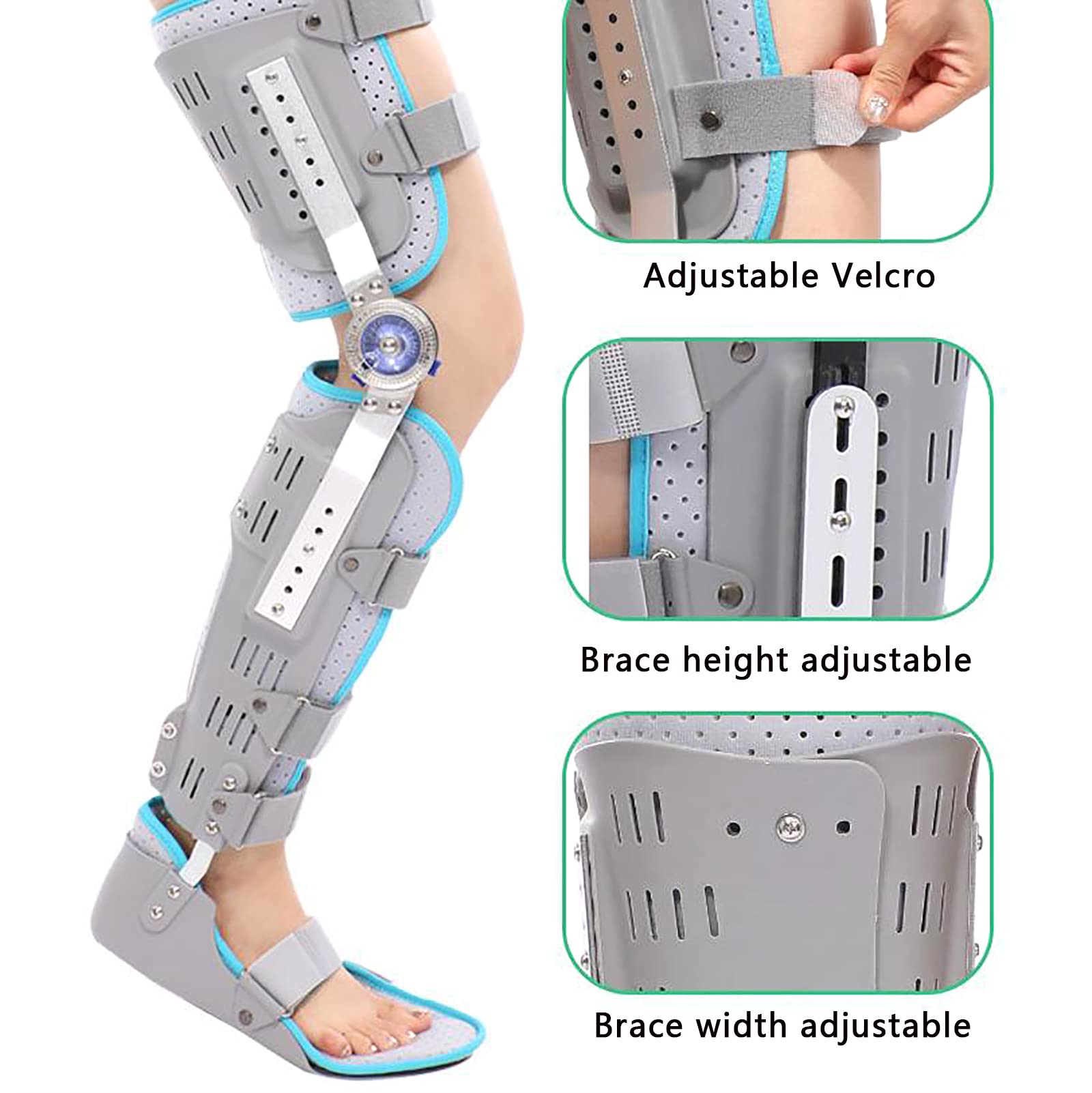Orthèse hanche-genou-cheville-pied, attelle de soutien articulée pour genou et pied, orthèse de fixation lombaire/genou-cheville-pied, jambes fléchies, pour fracture de la hanche, soulagement de