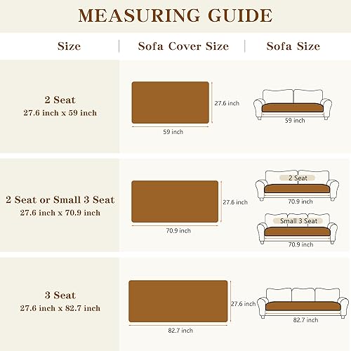 Miniatura 6 de MYSKY HOME Fundas para sofá de 3 cojines, aptas para mascotas, fundas de sofá lavables para mascotas, fundas protectoras de muebles, fundas