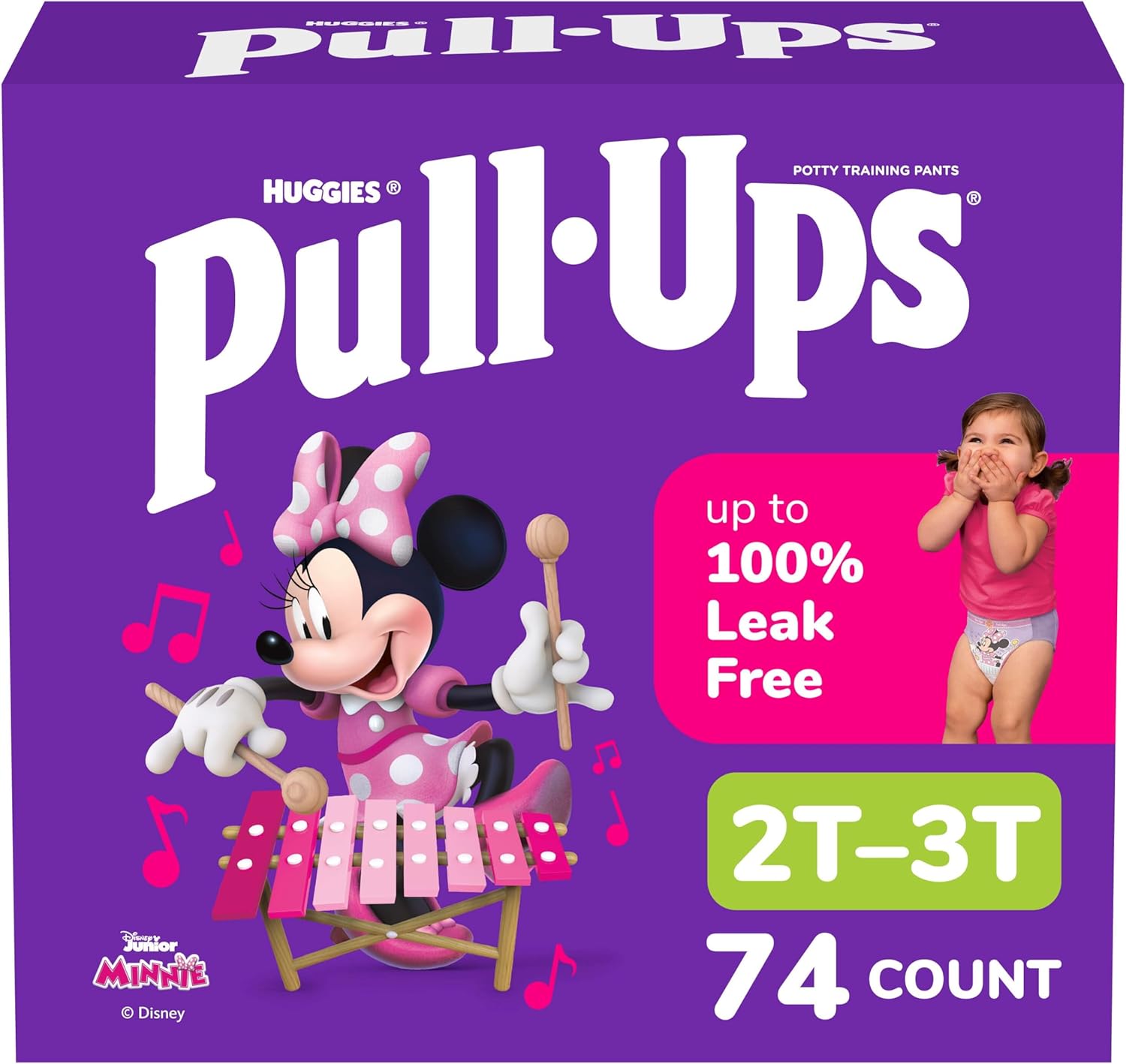 Pull-Ups Girls' Potty Training Pants, Size 2T-3T Training Underwear (16-34 lbs), 74 Count 2T-3T 74