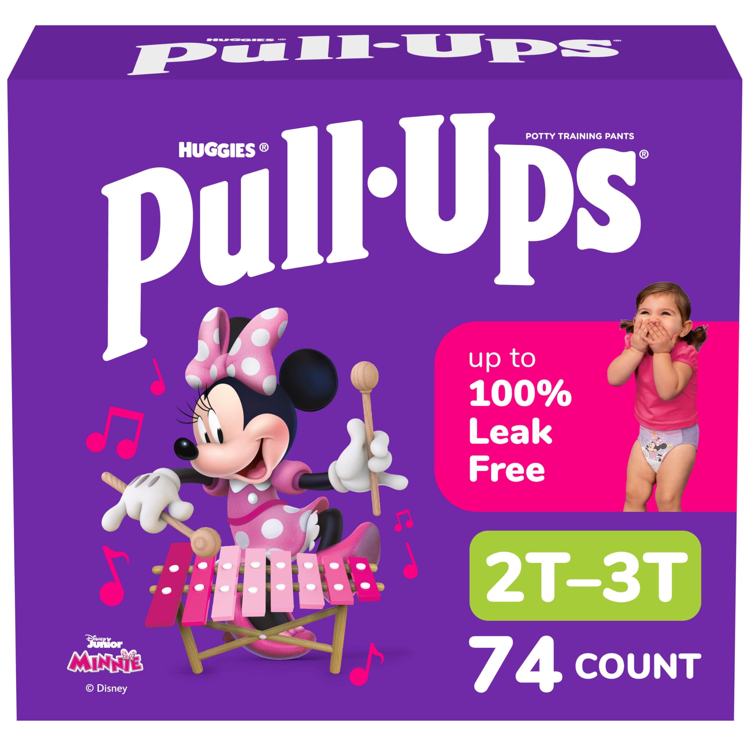 Pull-Ups Girls' Potty Training Pants, Size 2T-3T Training Underwear (16-34 lbs), 74 Count