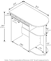 Vista 3 de Escritorio y mesa para computadora portátil Furinno 11193, color verde, Madera, Espresso/Marrón
