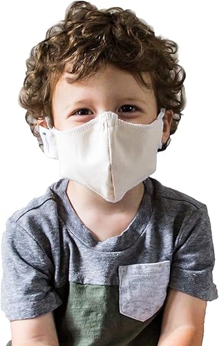 TFS Mascarilla de barrera de algodón orgánico para niños, lavable, reutilizable, hipoalergénica, protección de doble capa para niños, 500 hilos