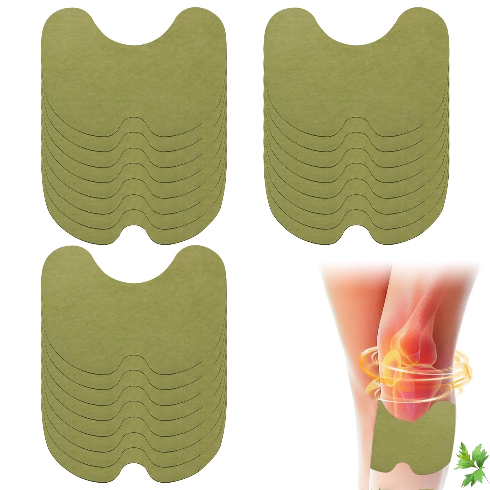 SEMINISMAR Knee Pain Relief Patches,Wormwood Herbal Knee Pain Relief Patches,Knee herbaceous Patches,Soreness in Knee Relief Patches,Joint Pain Relief Patches,Pain Relieving for Joints Pain,24 Pieces