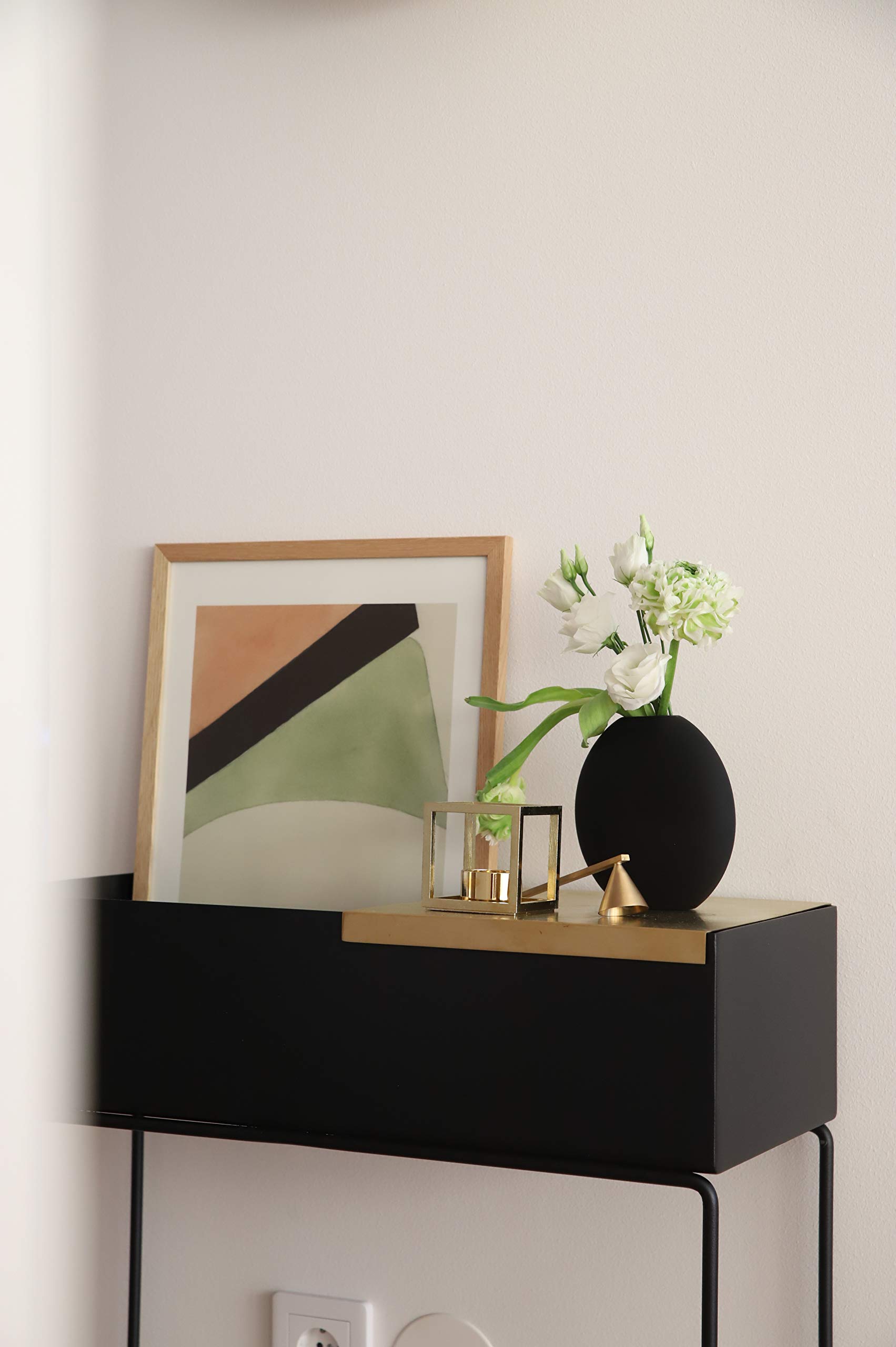 Cooee Design Vase Pastille aus Keramik in der Farbe Schwarz Handgefertigt, Durchmesser: 20cm, Höhe: 19cm, HI-028-25-BK