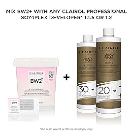 Clairol Professional BW2+ Dedusted Extra Strength Powder Lightener for Hair Highlights, 1 oz.