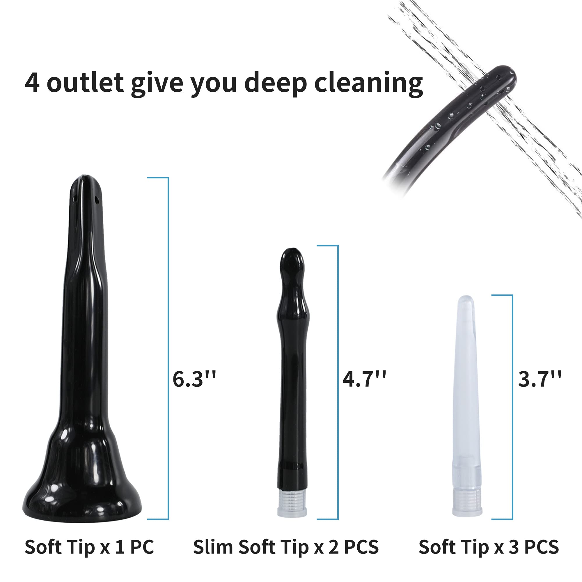 TopQuaFocus - Bombilla para enema de 14.5 oz, ducha anal extragrande para hombre, mujer, limpieza de colon, sin BPA ni ftalatos, color negro
