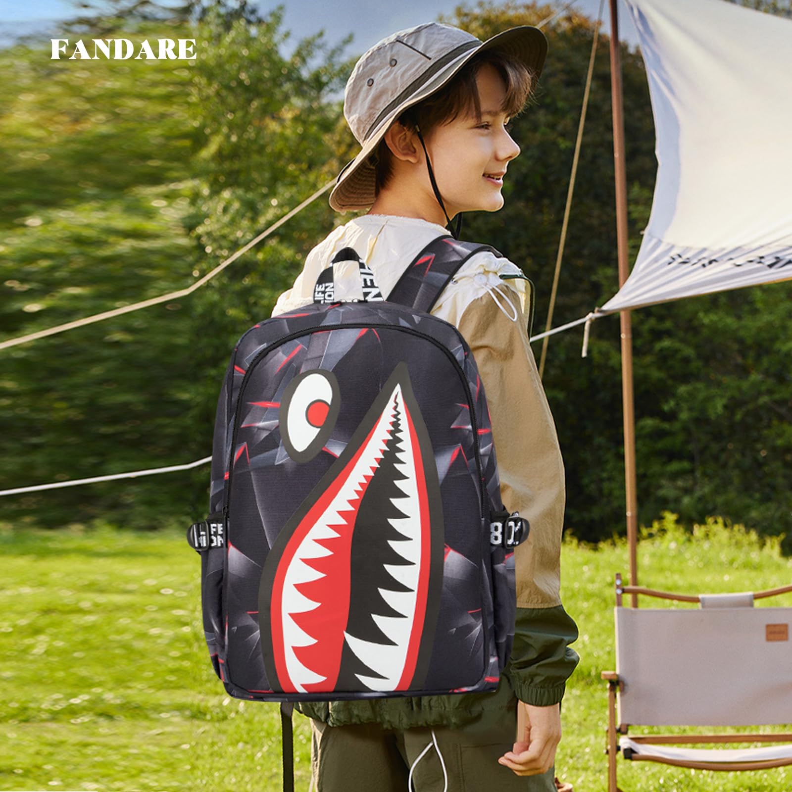 FANDARE Zaino per Bambini Ragazzo Zainetto Scuola Galaxy con Porta di Ricarica USB - Zaino Leggero Casual per Adolescenti