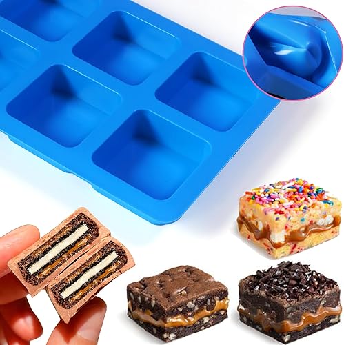 Miniatura 4 de 3 moldes cubiertos de chocolate para galletas S'mores, moldes cuadrados de 6 cavidades de silicona para Smores, molde antiadherente de silicona para