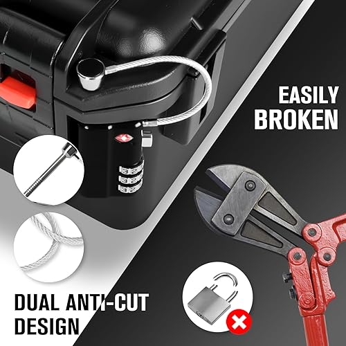 Miniatura 6 de Cerradura de caja de pistola aprobada por la TSA, cerradura de caja de armas de alta resistencia con bloqueo de vástago de acero aleado duradero y