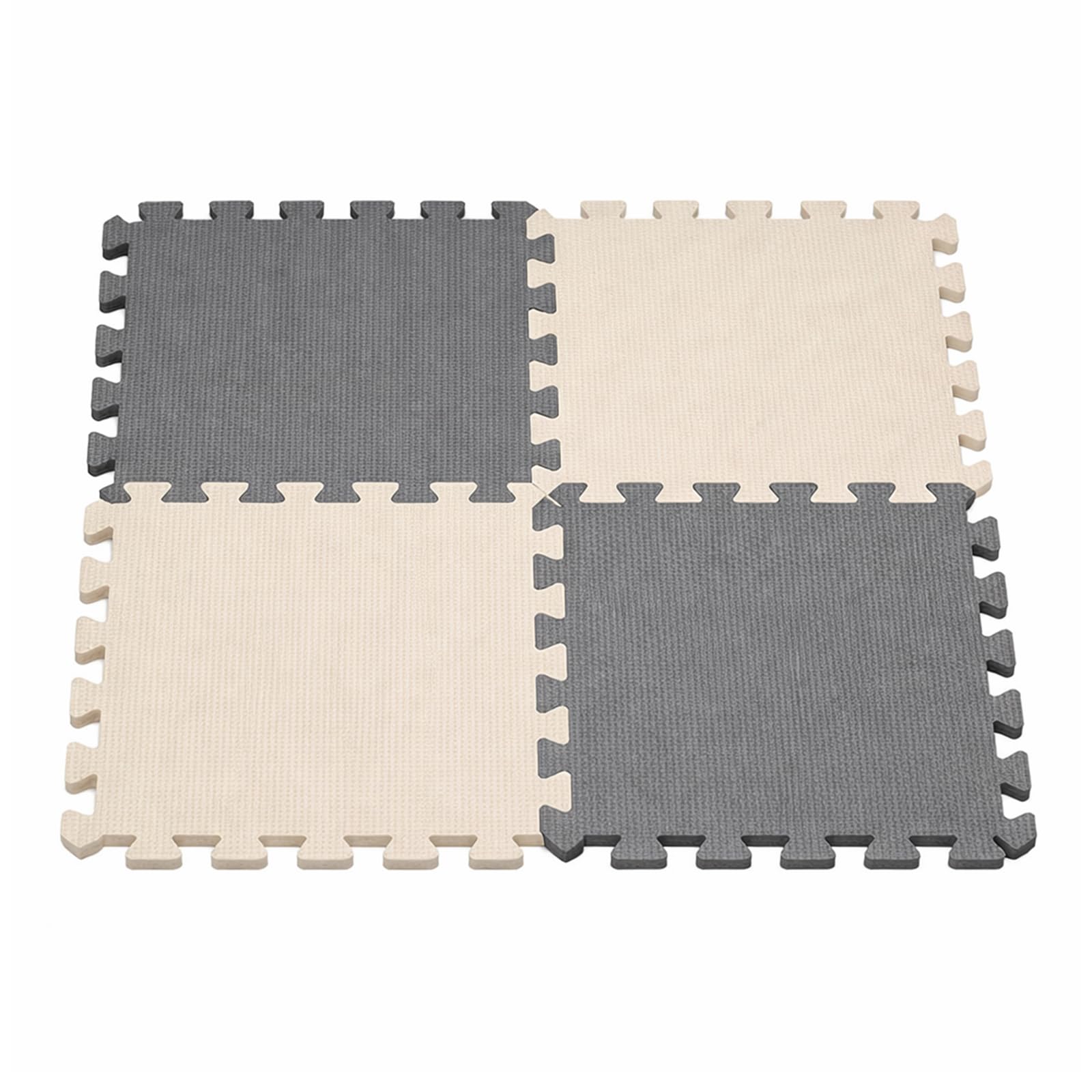 SUNNYNEST 20PCS Interlocking Foam Play Mat for Baby & Kids, EVA Soft Puzzle Floor Tiles, Non-Slip Waterproof Crawling Mat for Nursery, Playroom, Gym, Yoga & Home Flooring (Gray + Off-white) — image 1