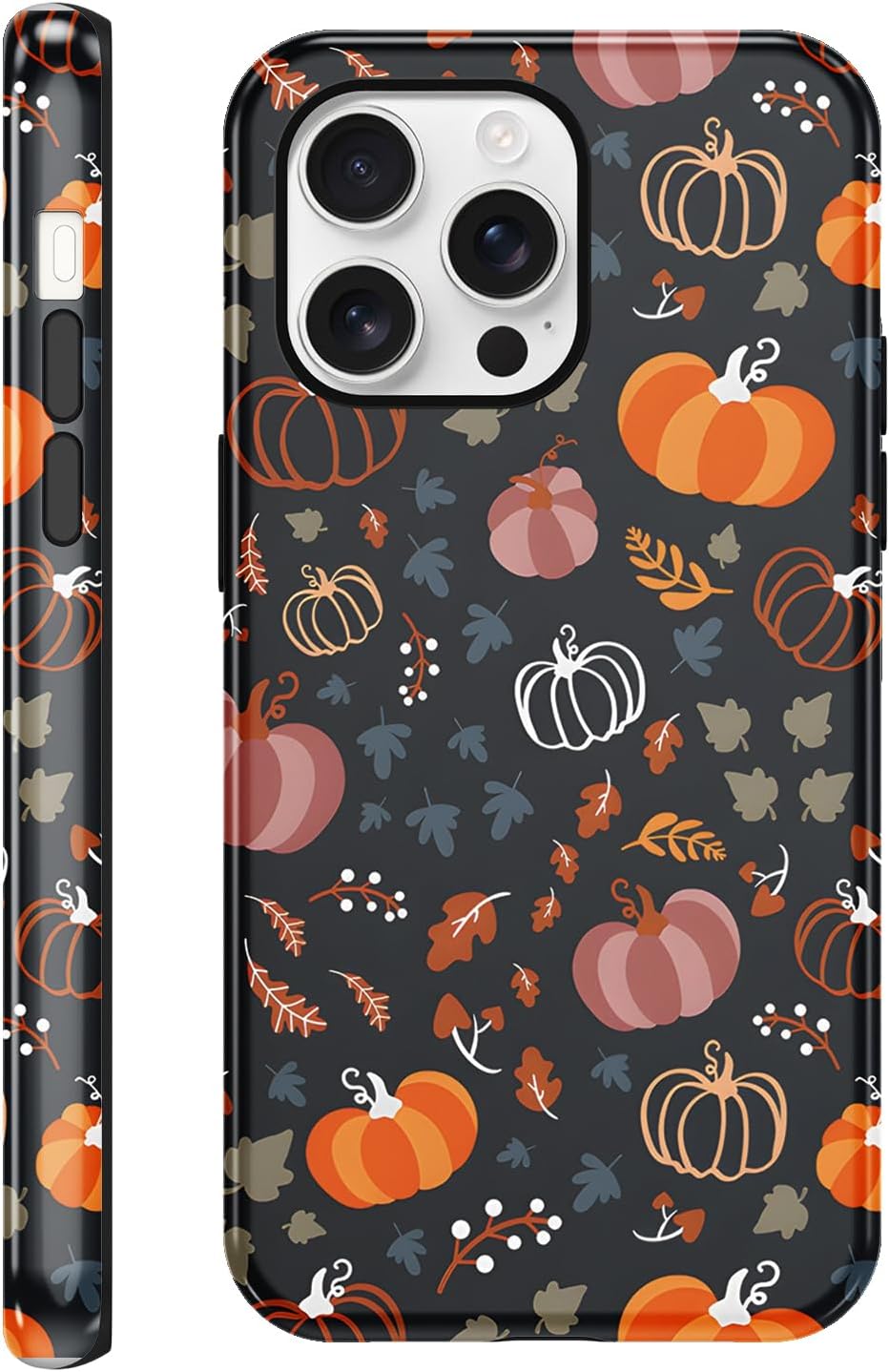 for iPhone 16 Pro Max Cute Halloween Fall Pumpkin Leaves Phone Case 6.9"