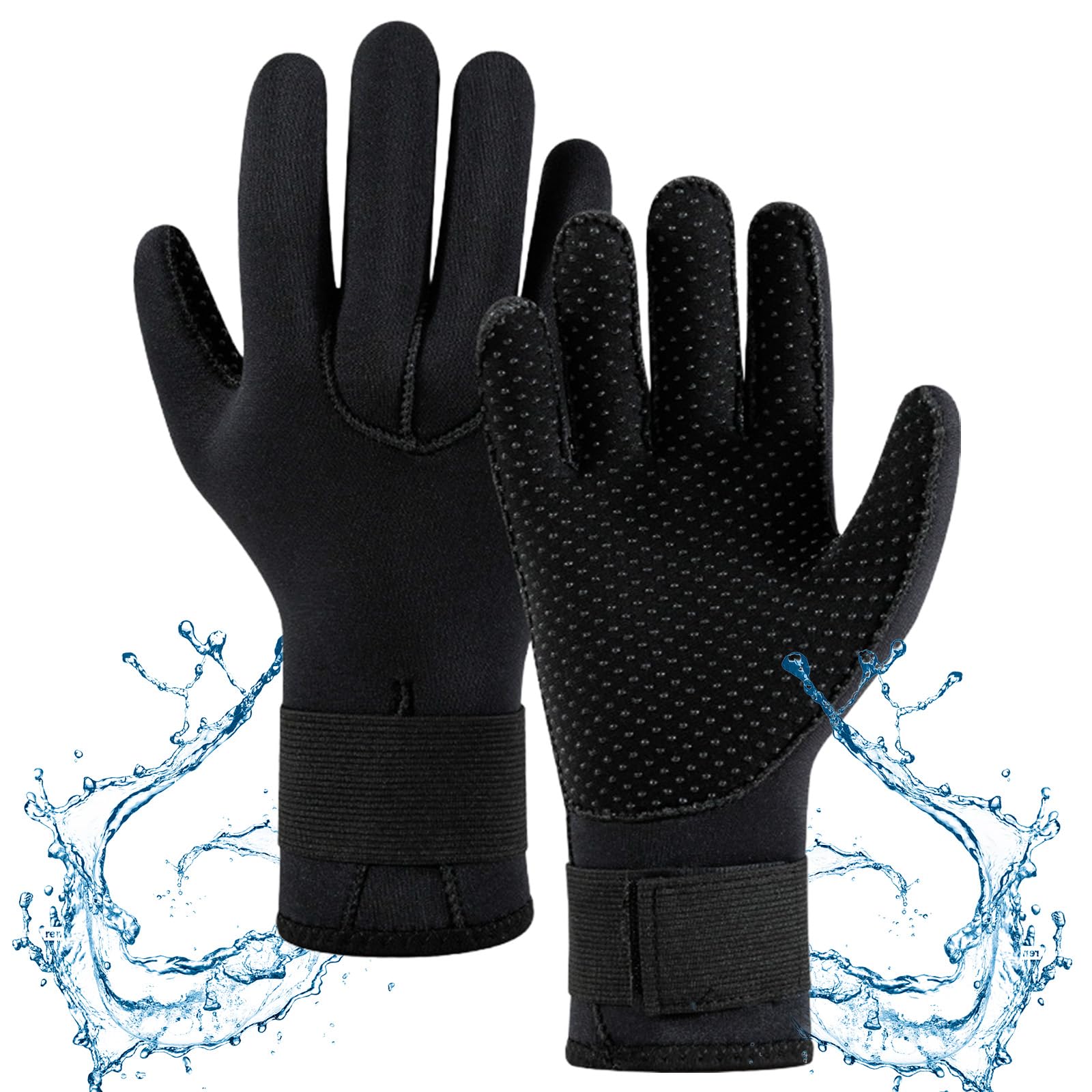 Veyera Wetsuit Neoprene Glove 5mm, Anti-Slip and Thermal Swimming Gloves Cold Water Diving Gloves Wear-resistant Swim Glove for Snorkeling Scuba Diving Water Sports (S)