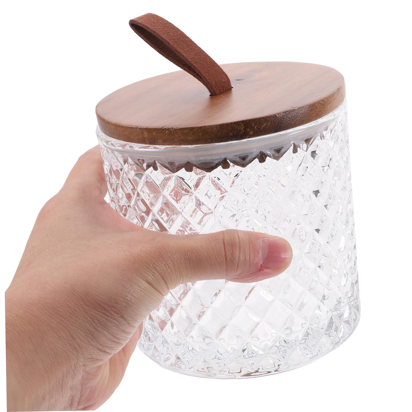 Luftdichtes Vorratsglas 600ml aus Glas mit Holzdeckel Transparentes Aufbewahrungsglas für Kaffee Tee Zucker Trocken und Sicher