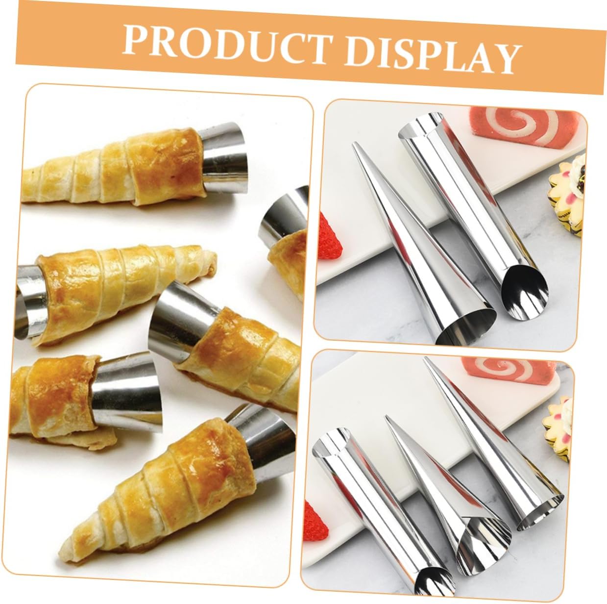 12pcs Stainless Steel Canoli Tubes Molds Horn Molds for Baking Horns Ice Cream Cones