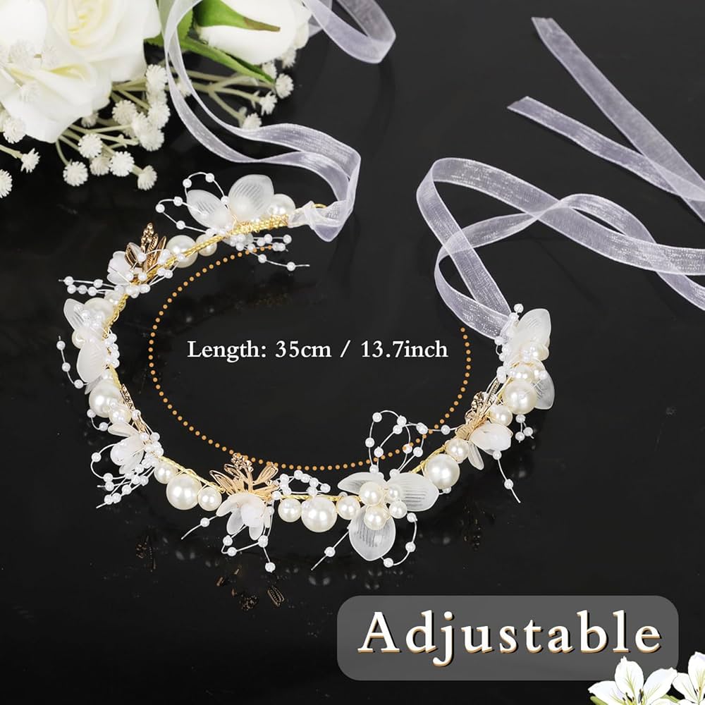 Amazon.com: NQEUEPN White Copper Wire Flower Girl Headband