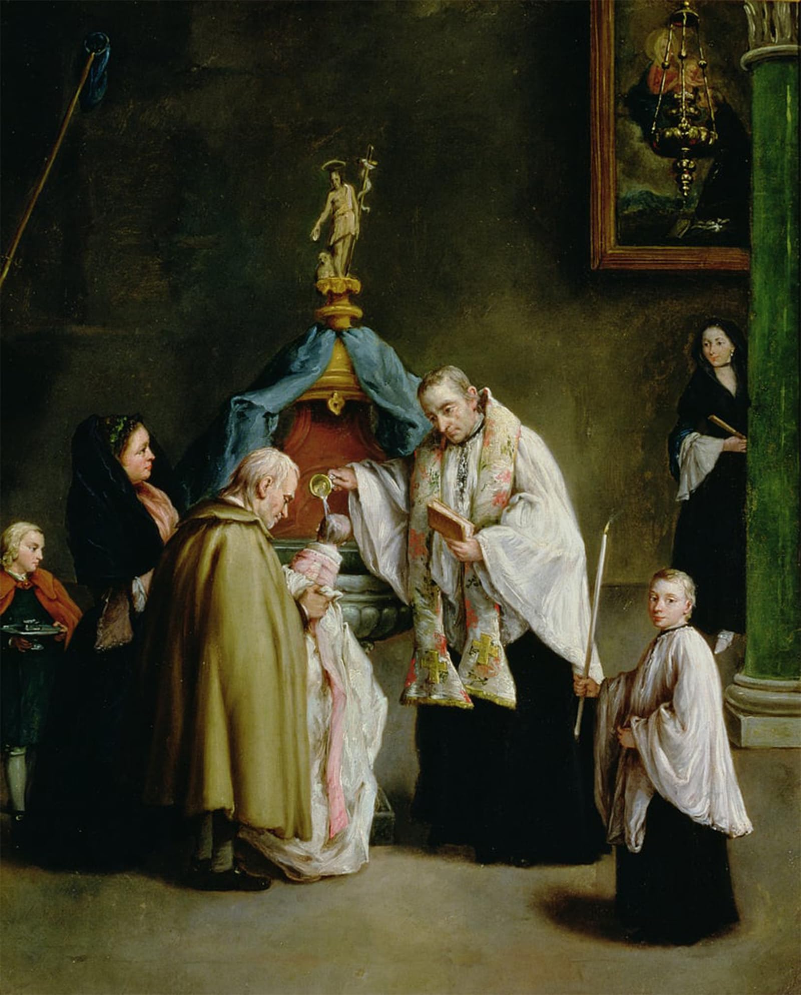 POSTERIIk Vintage Classic Picture Landscape Artwork the Baptism by Pietro Longhi Portrait Canvas Painting for Office Home Decor 60x90cm
