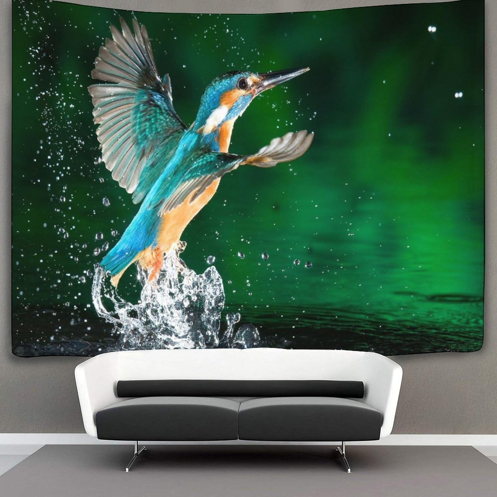 kaiyun Kingfisher 1 Tapestry,Birds Animals Wall Art Aesthetic Home Decoration for Living Room Dorm 100cmx150cm