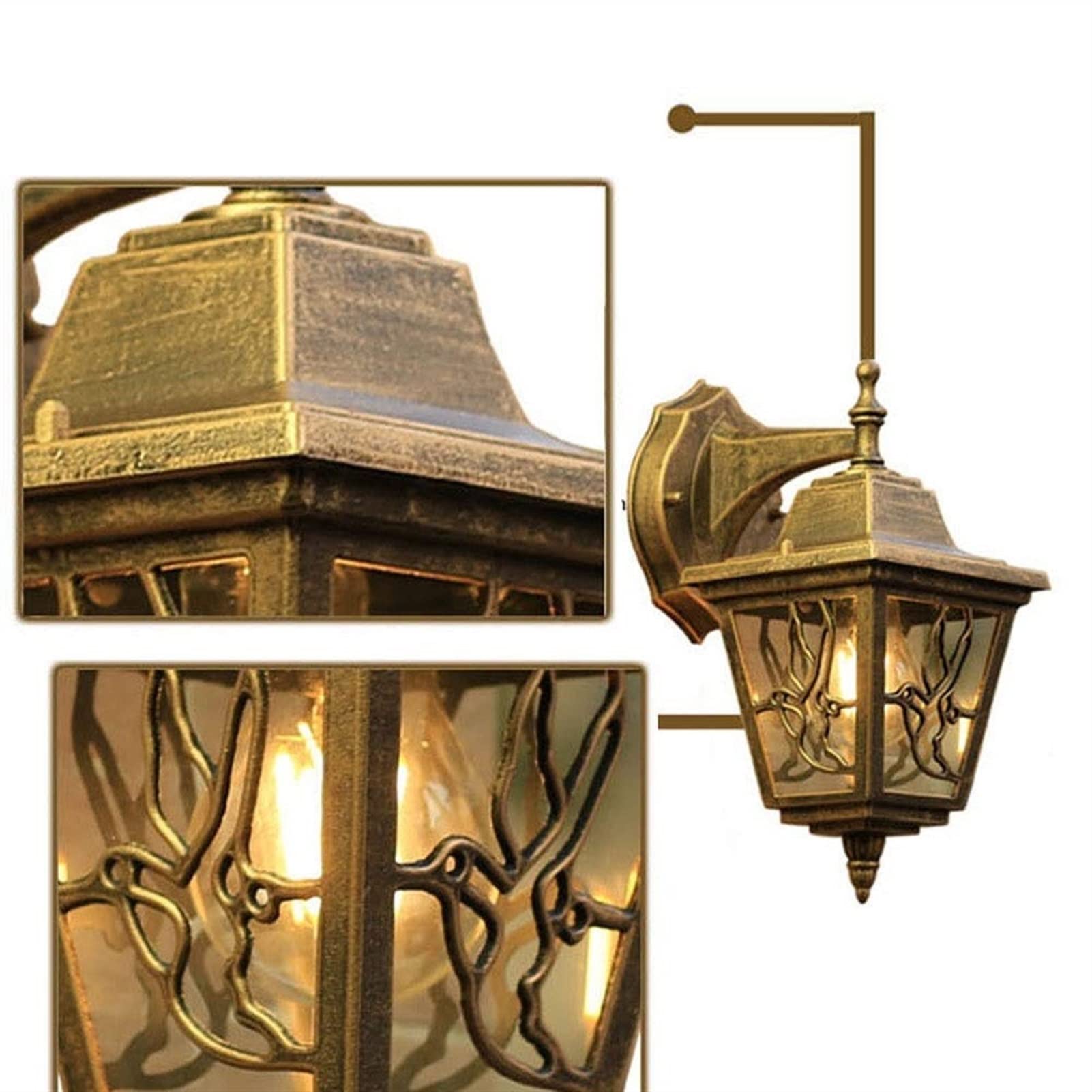 Applique Murale européenne rétro d'extérieur étanche IP55, luminaire décoratif pour Balcon, terrasse, Jardin, intérieur ou extérieur, éclairage de vanité en Cristal
