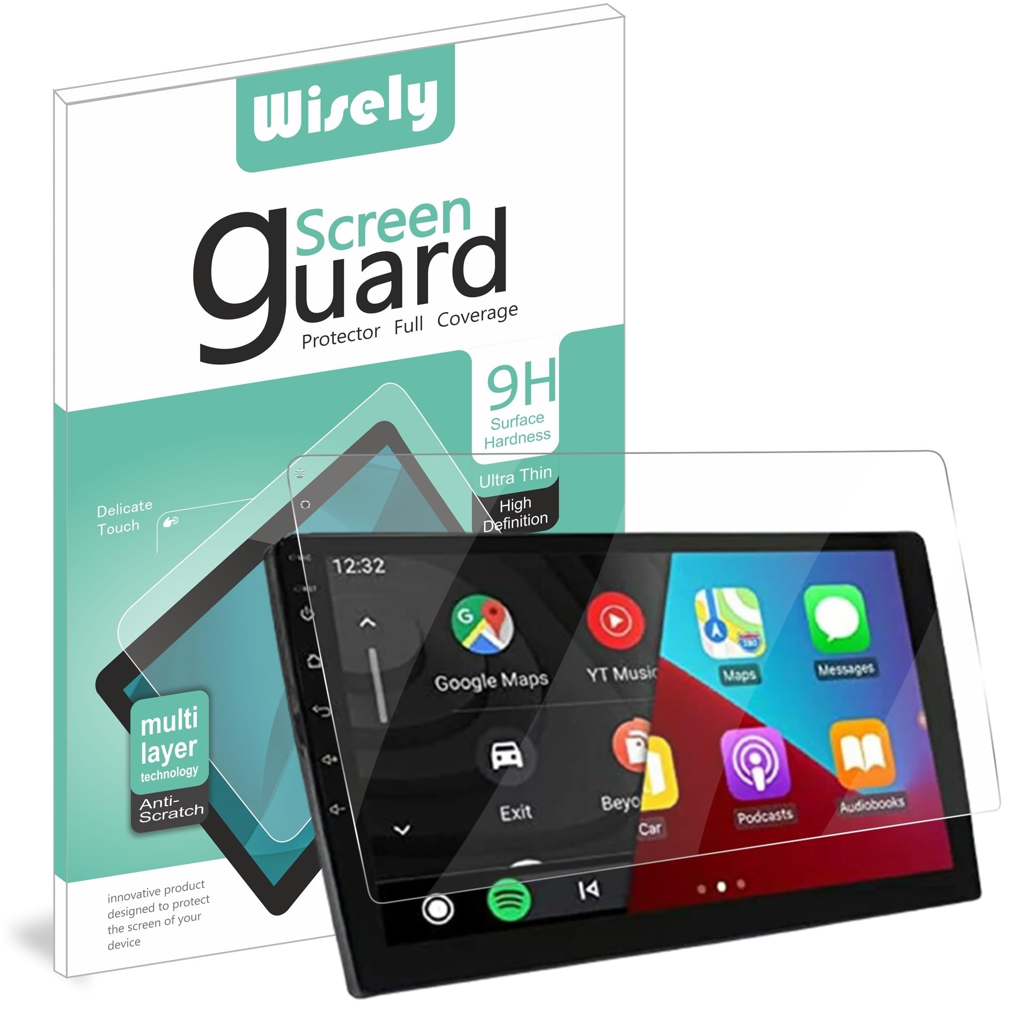 Sponsored Ad - Wisely Premium Screen Guard For 9 Inch Android Car Stereo Touch Display Protector Accessories navigation system, Easy Installation Kit, HD Clear