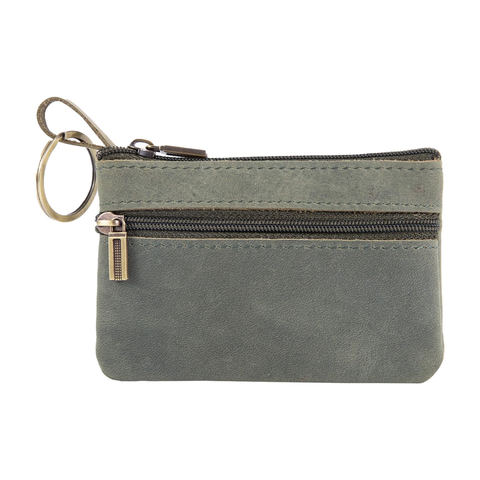 Coin Purse for Men,Coin Pouch with Zipper for Men Women,Genuine Leather Mini Coin Pocket Pouch Change Holder Mens Tray Purses Coin Purse Cash Change