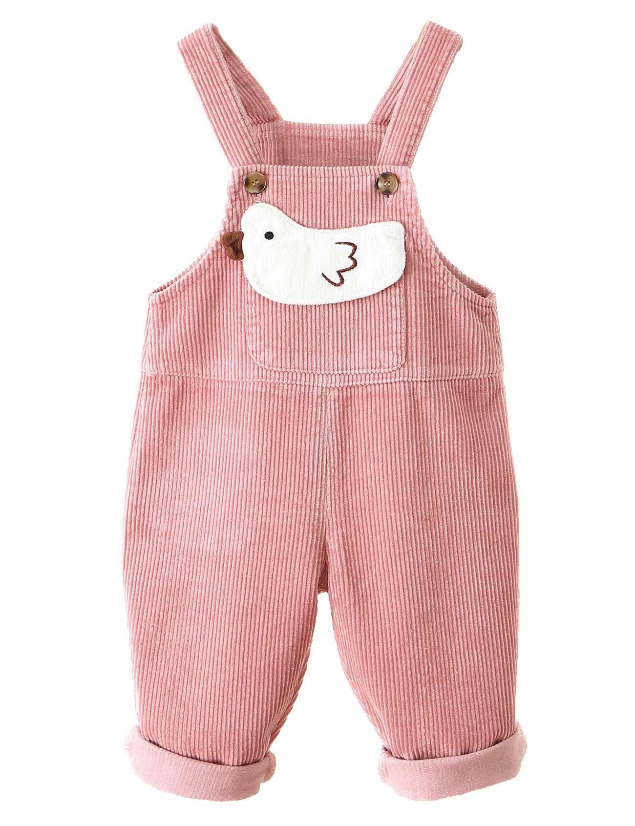 Echinodon Cute Baby Dungarees Corduroy Overalls Toddler Adjustable Striped Sleeveless Jumpsuit Suspender Pant A-10