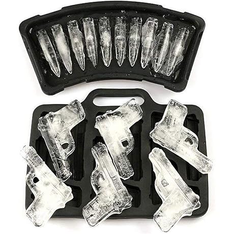 Bullet Ice Cube Trays (2-Pack) - Authentic Handgun & Bullet Ice Mold Makers