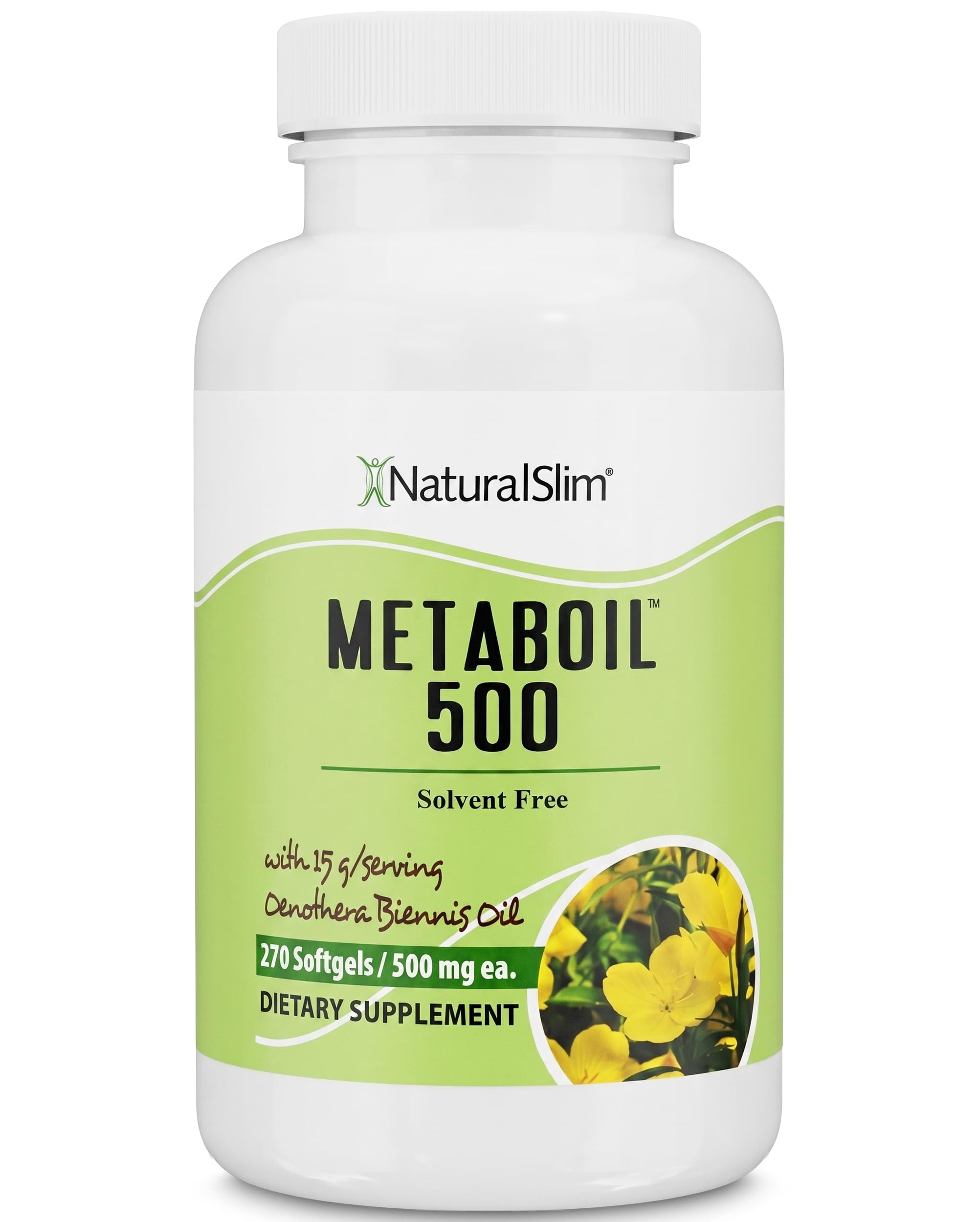 NaturalSlim Metaboil Evening Primrose Oil GLA Supplement, 1500mg, 270 Softgels