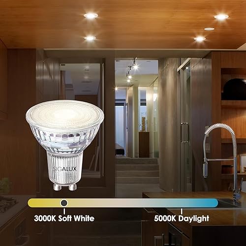 Miniatura 10 de Sigalux Bombillas LED GU10, luz natural blanca regulable de 5000 K, 4.5 W 450 LM, equivalente a bombilla LED MR16 de 50 W, reemplazo halógeno de 50